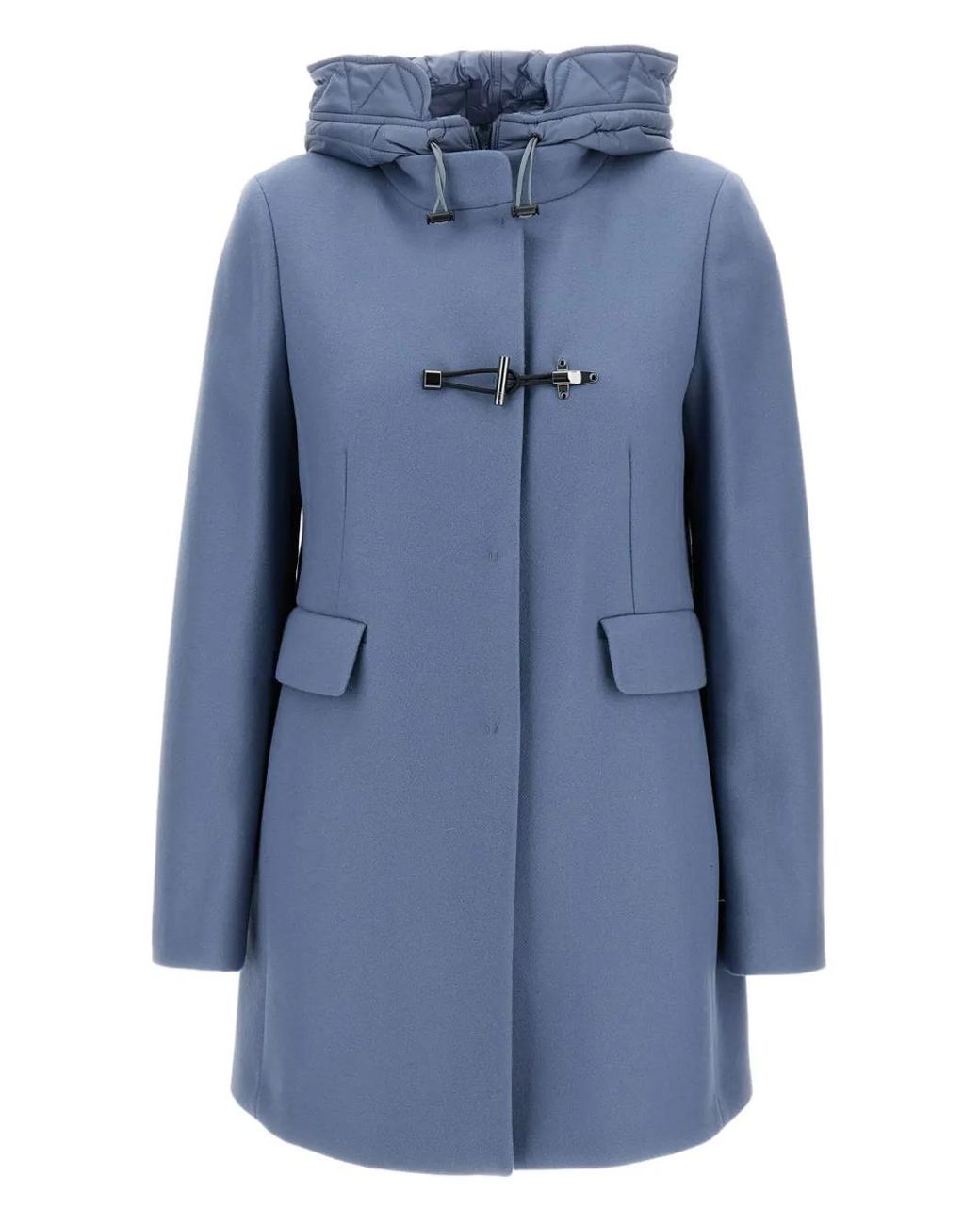 Fay Blue Hooded Toggle Coat