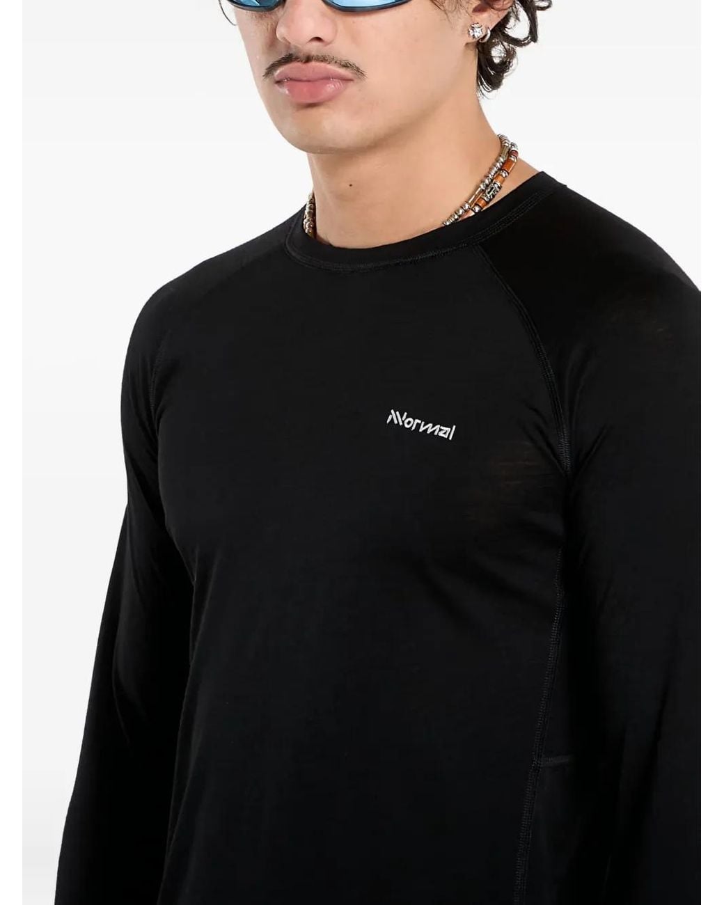NNormal Black Long-Sleeve Crew-Neck T-Shirt for men