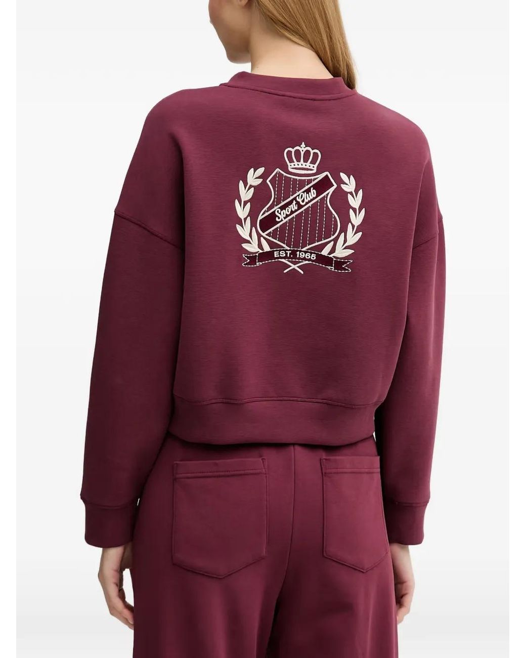 Benetton Logo-Embroidered Crew-Neck Sweatshirt