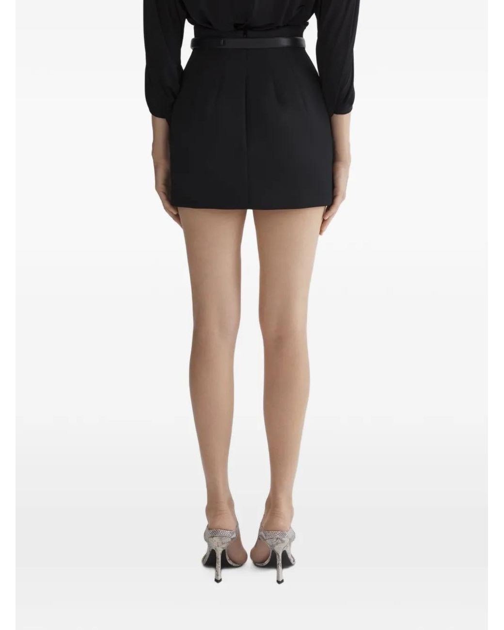 Mugler Black Tailored Mini Skirt