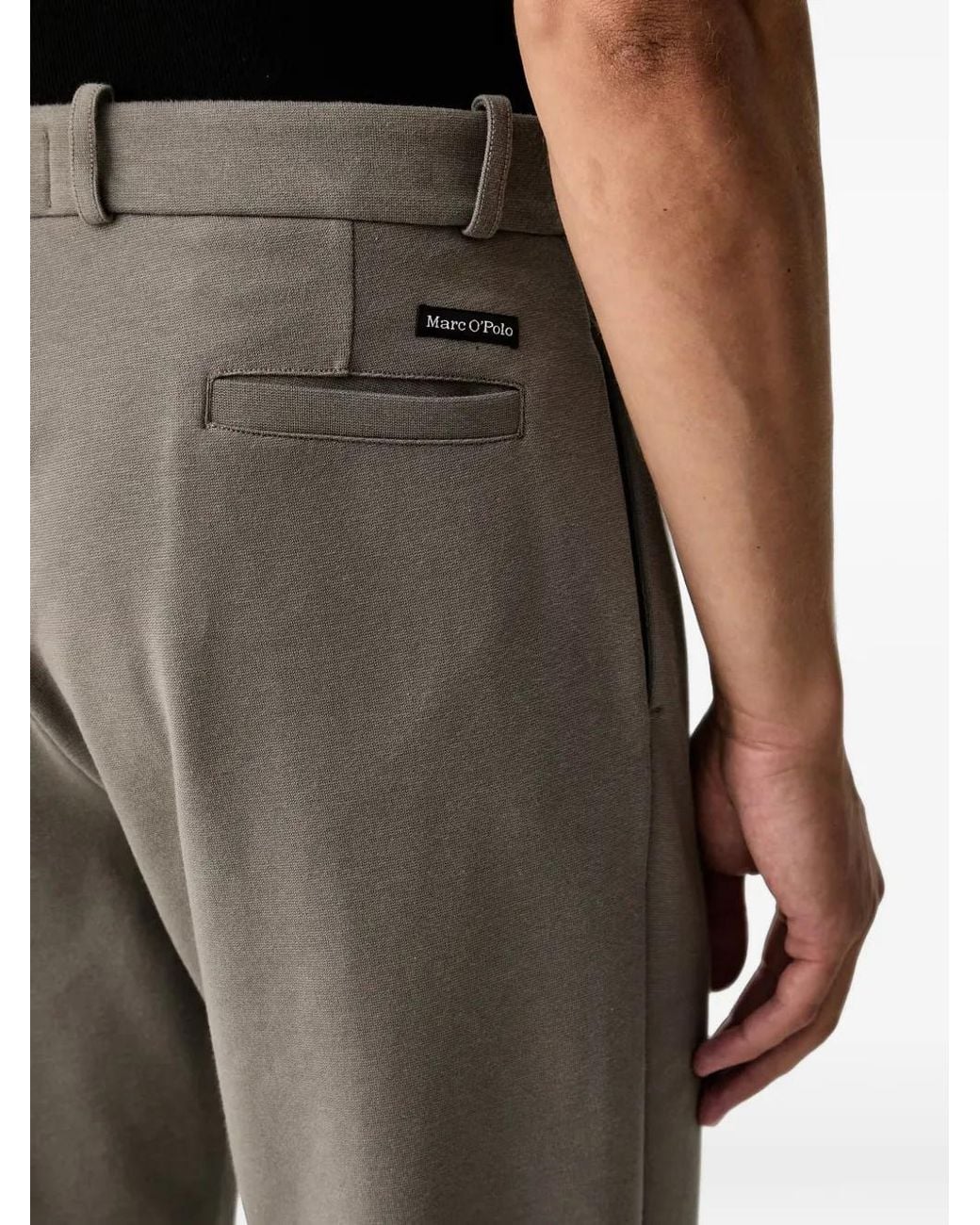 Marc O' Polo Black Pressed-Crease Tailored Trousers for men