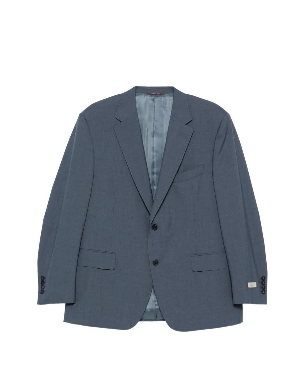 Canali Blue Single-Breasted Wool Suit for men