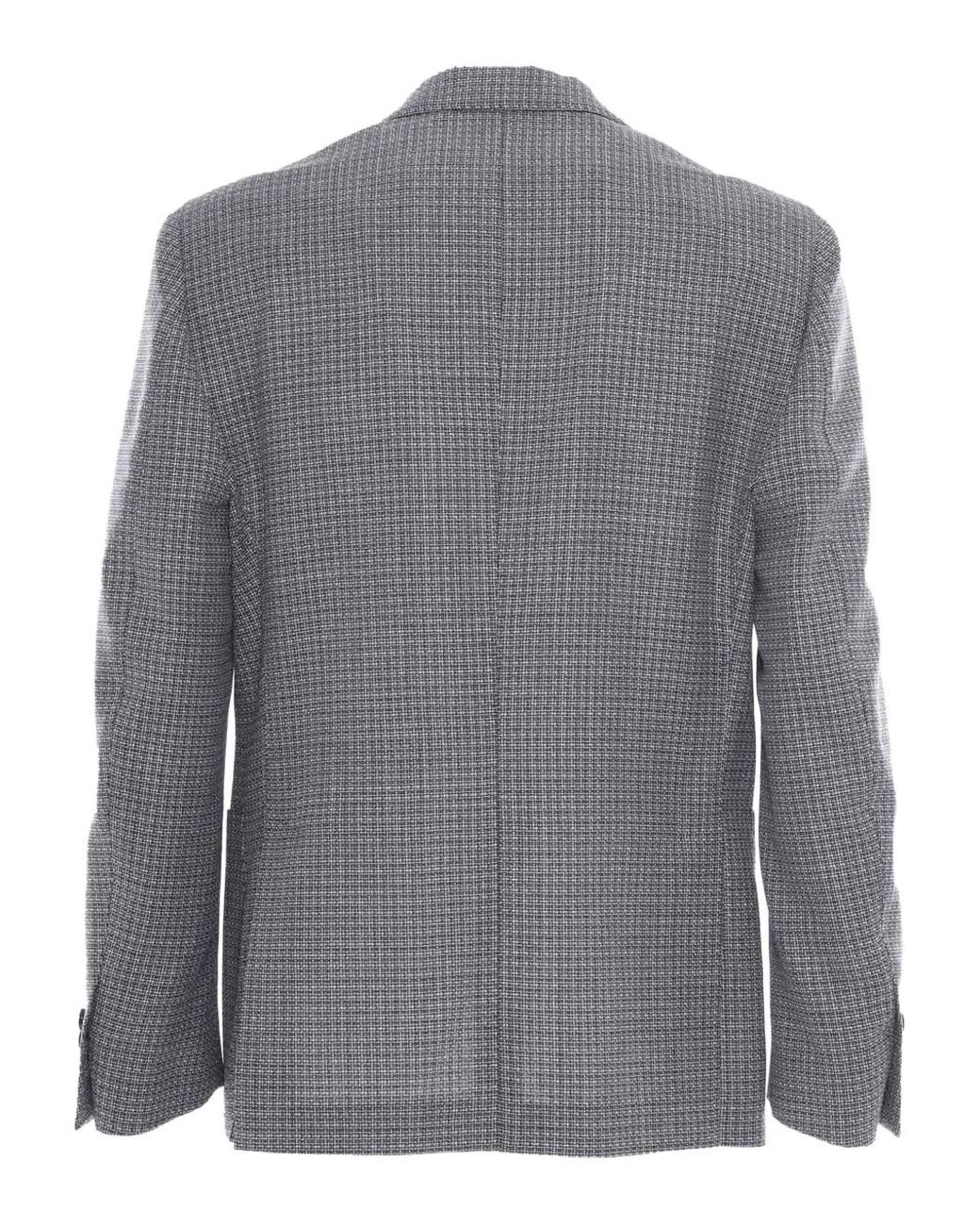 Lardini Gray Blazer Droit À Carreaux for men