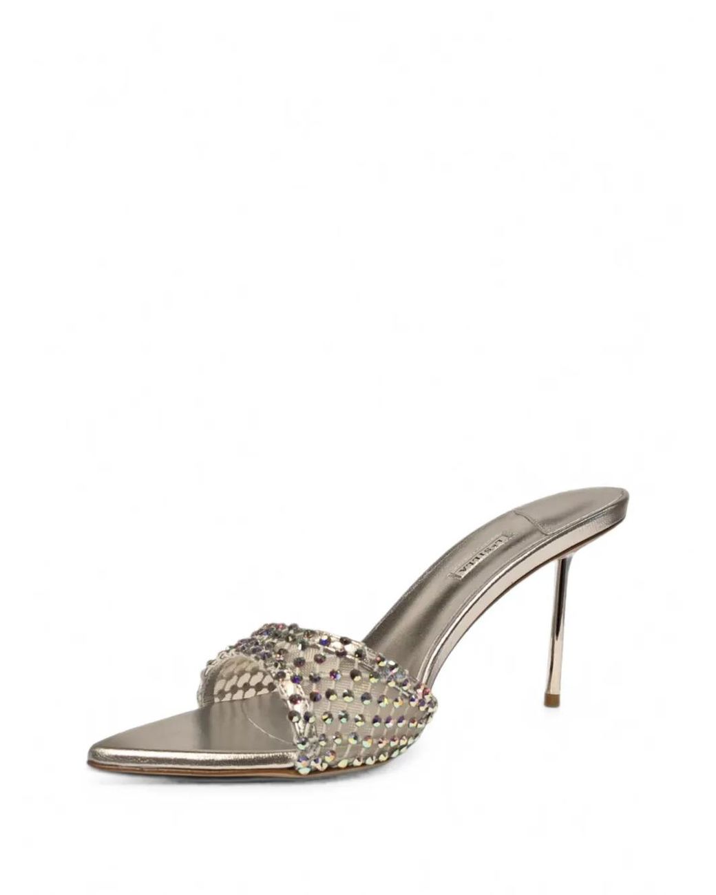 Le Silla Metallic Gilda Crystal-Embellished Pointed-Toe Sandals