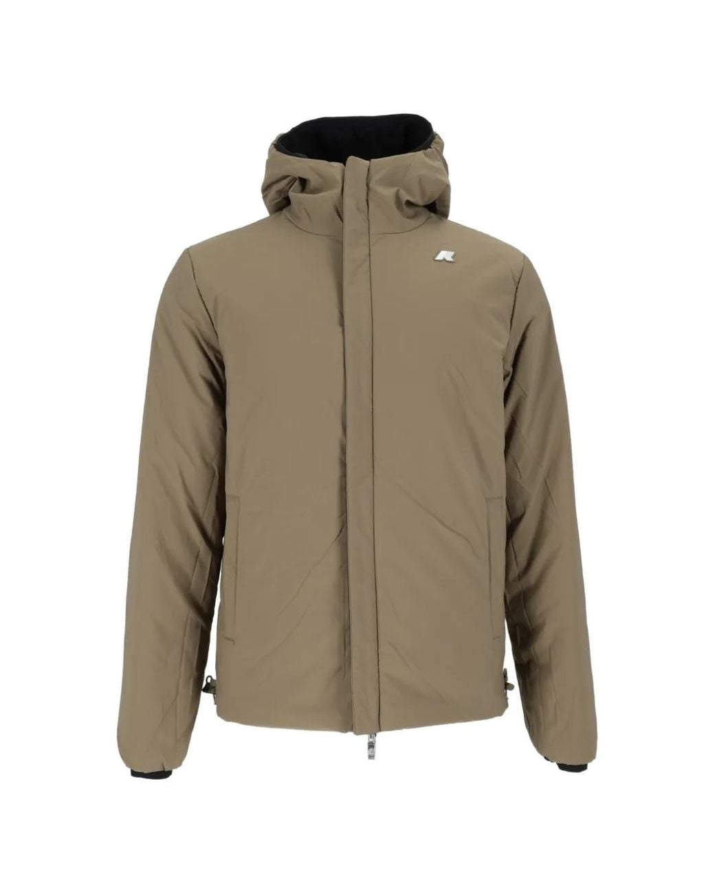 K-Way Black Reversible Hooded Jacket for men