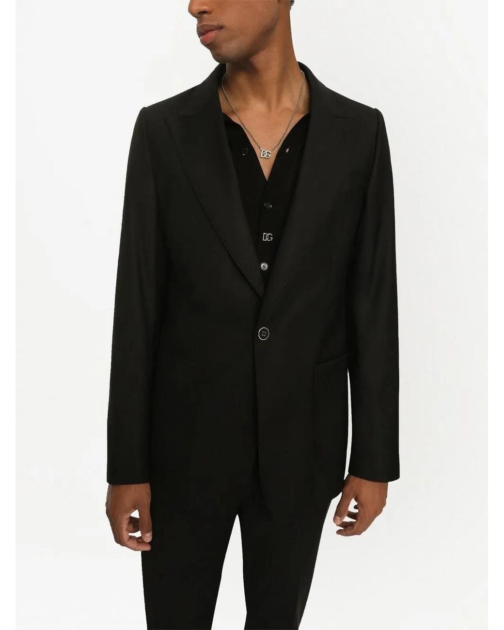 Dolce & Gabbana Black Single-Breasted Blazer Jacket for men