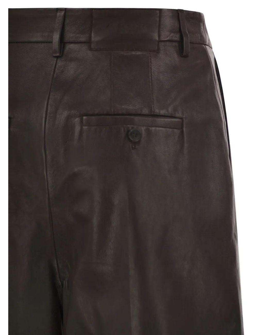 Weekend by Maxmara Gray Nappa-Leather Bermuda Shorts
