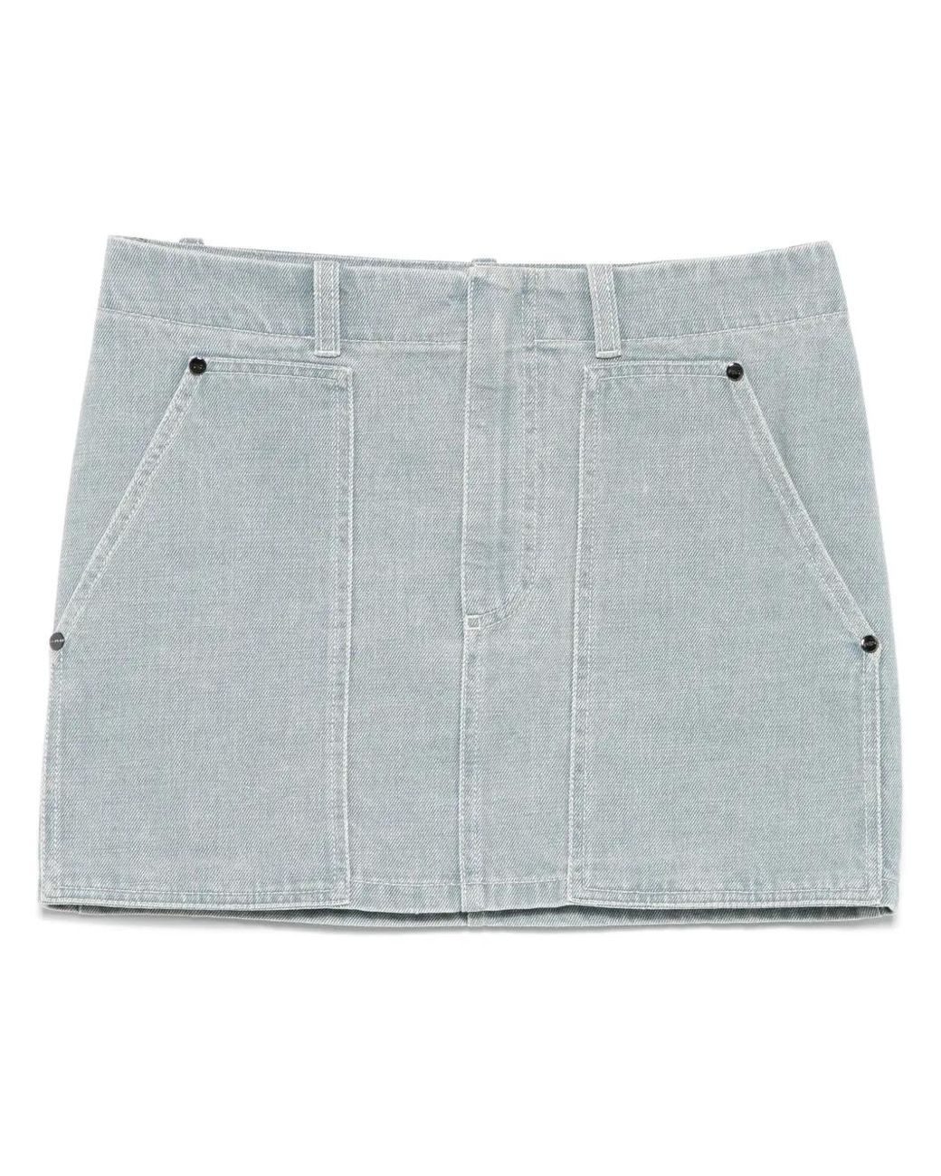 Fendi Gray Roma' Denim Skirt
