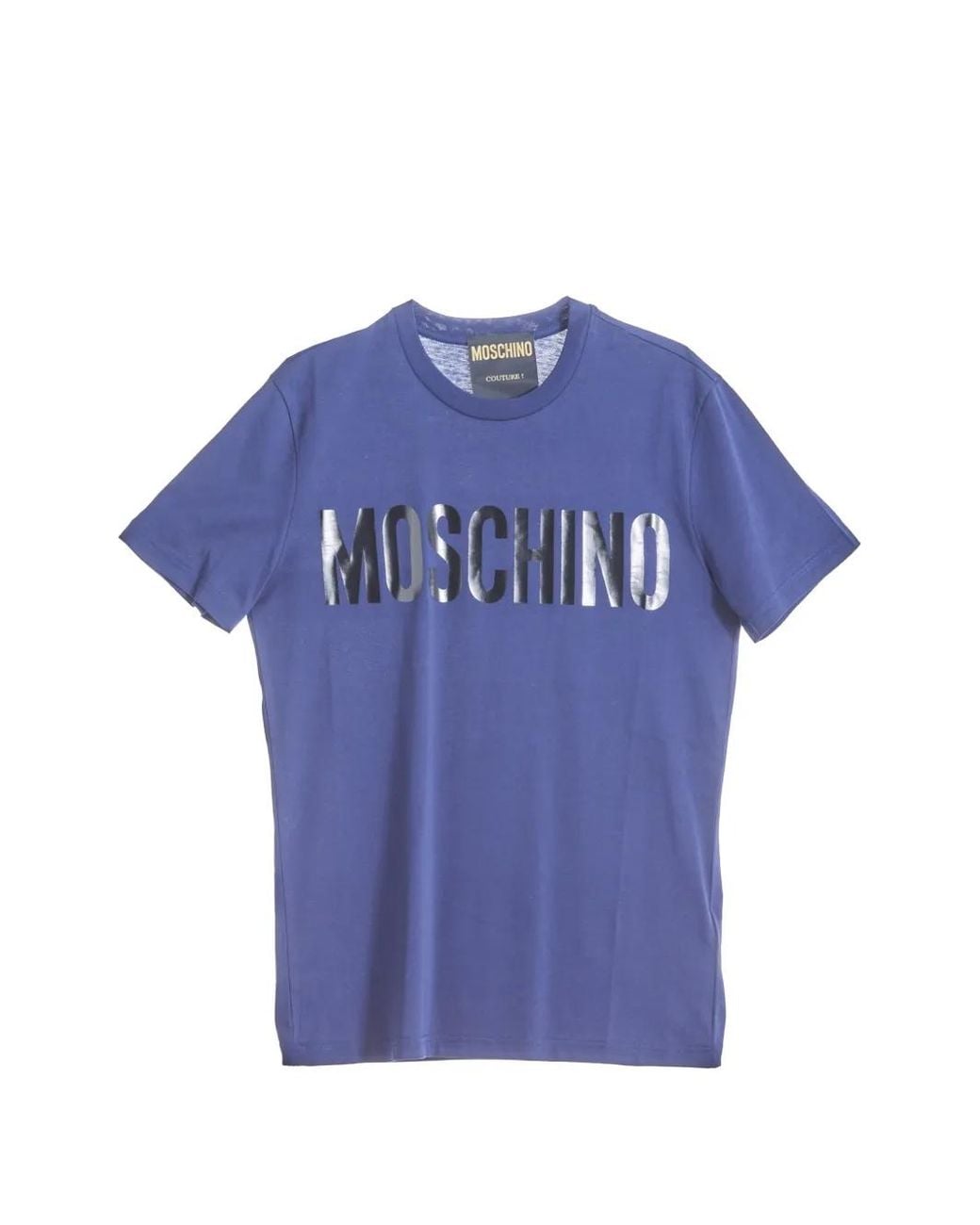 Moschino Blue Couture Milano Logo-Print T-Shirt for men