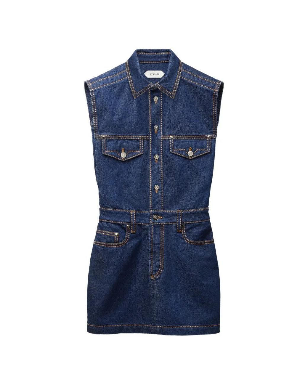 Versace Blue Denim Mini Dress