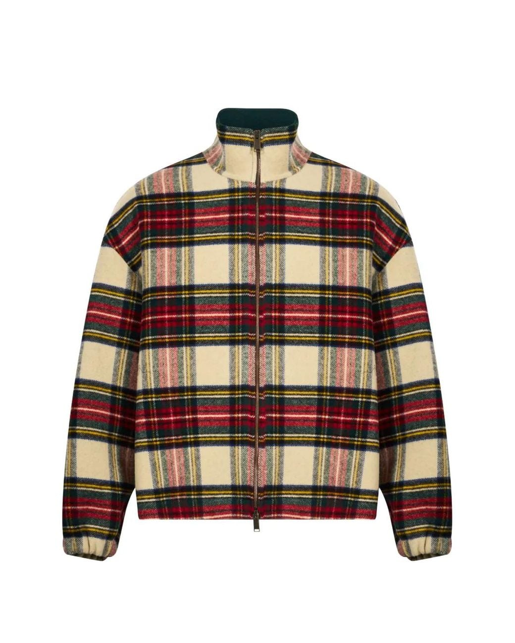 DARKPARK Black Aj Tartan-Pattern Checked Zip-Up Jacket for men