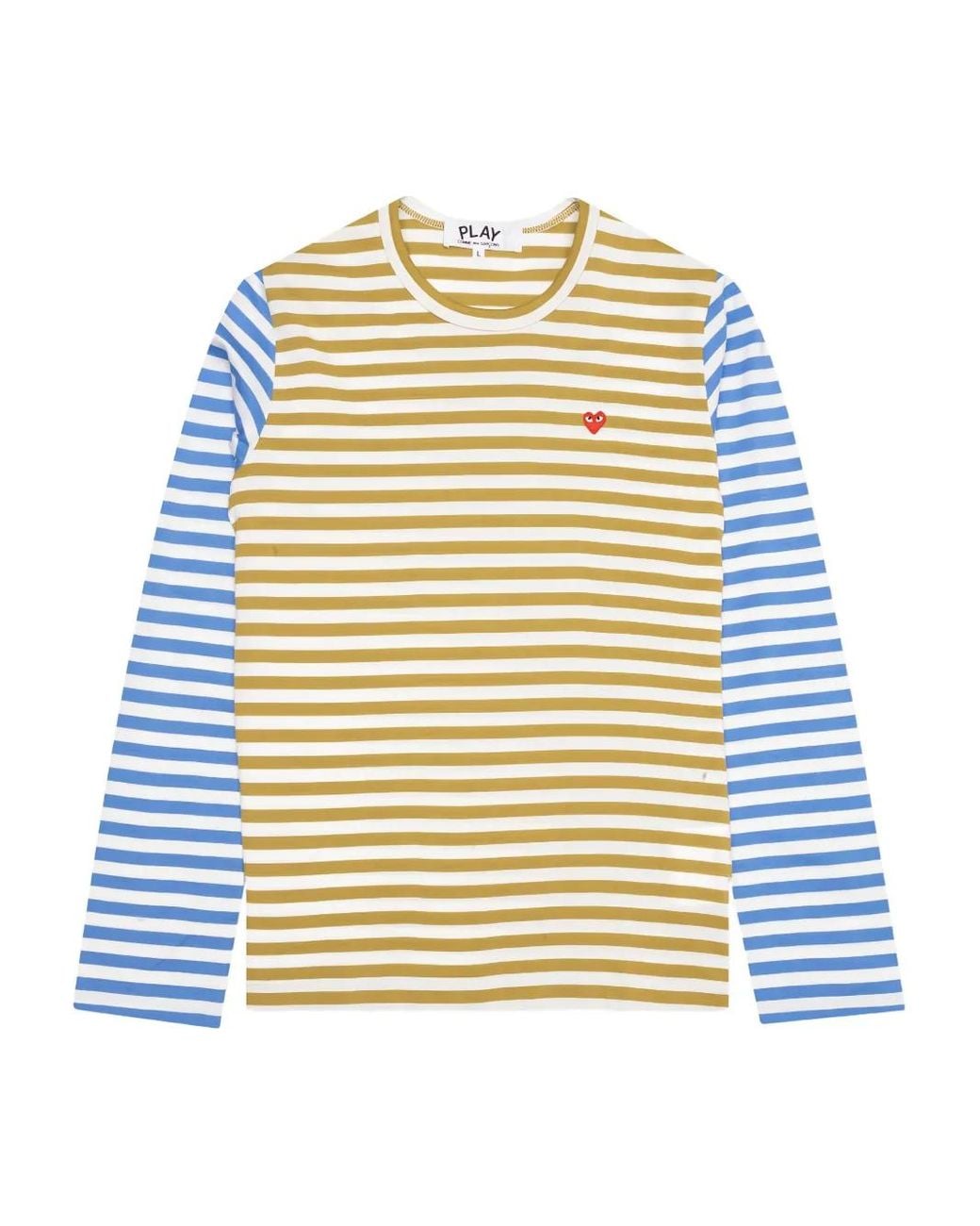 COMME DES GARÇONS PLAY Yellow Striped Long-Sleeve T-Shirt