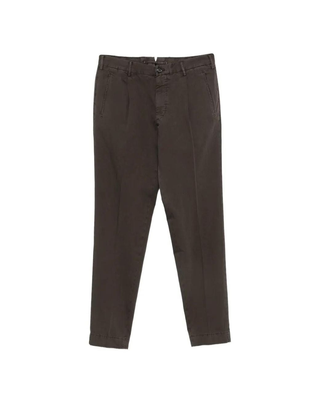 Incotex Gray Pleated Straight-Leg Trousers for men