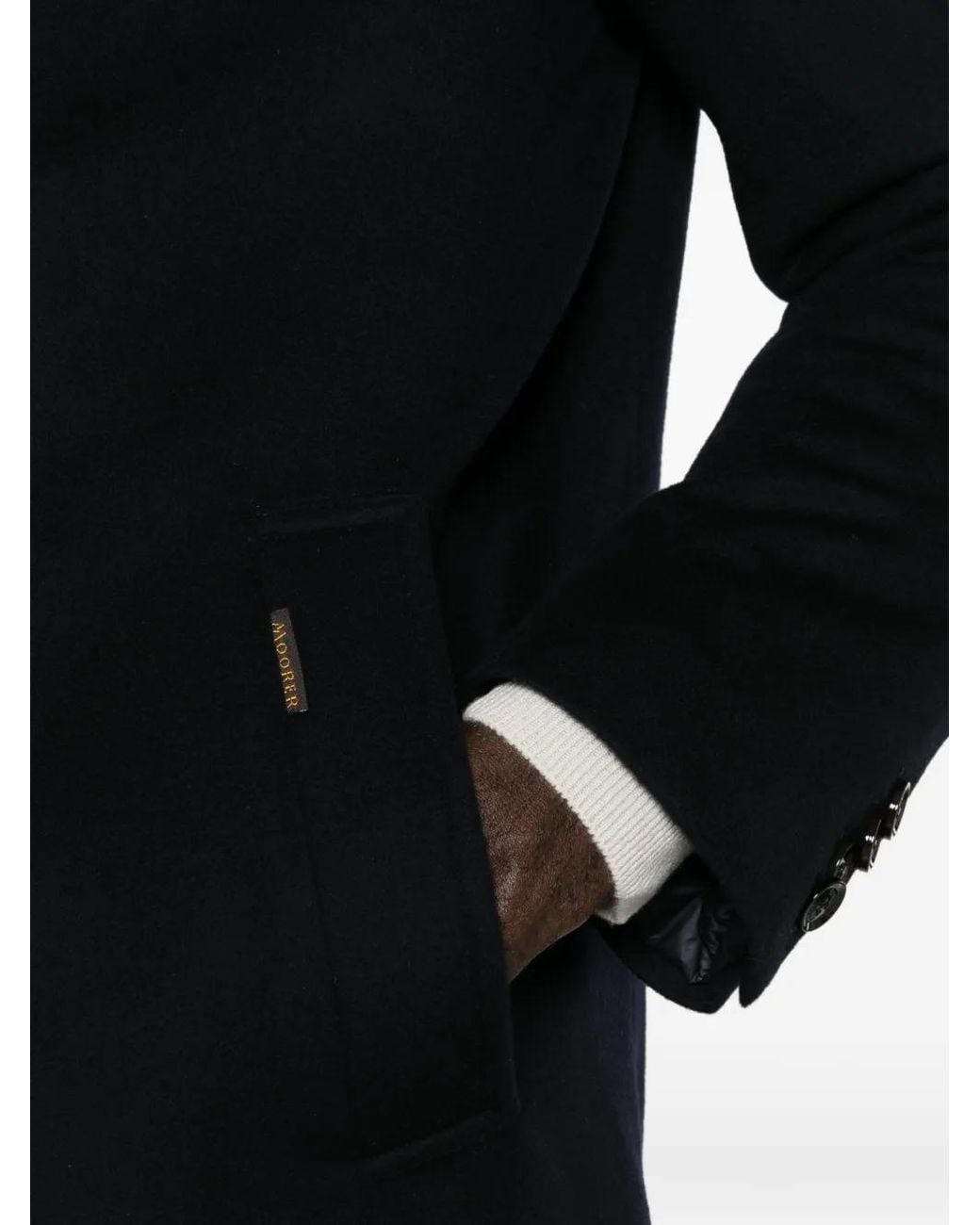 Moorer Black Monferrato Single-Breasted Coat for men