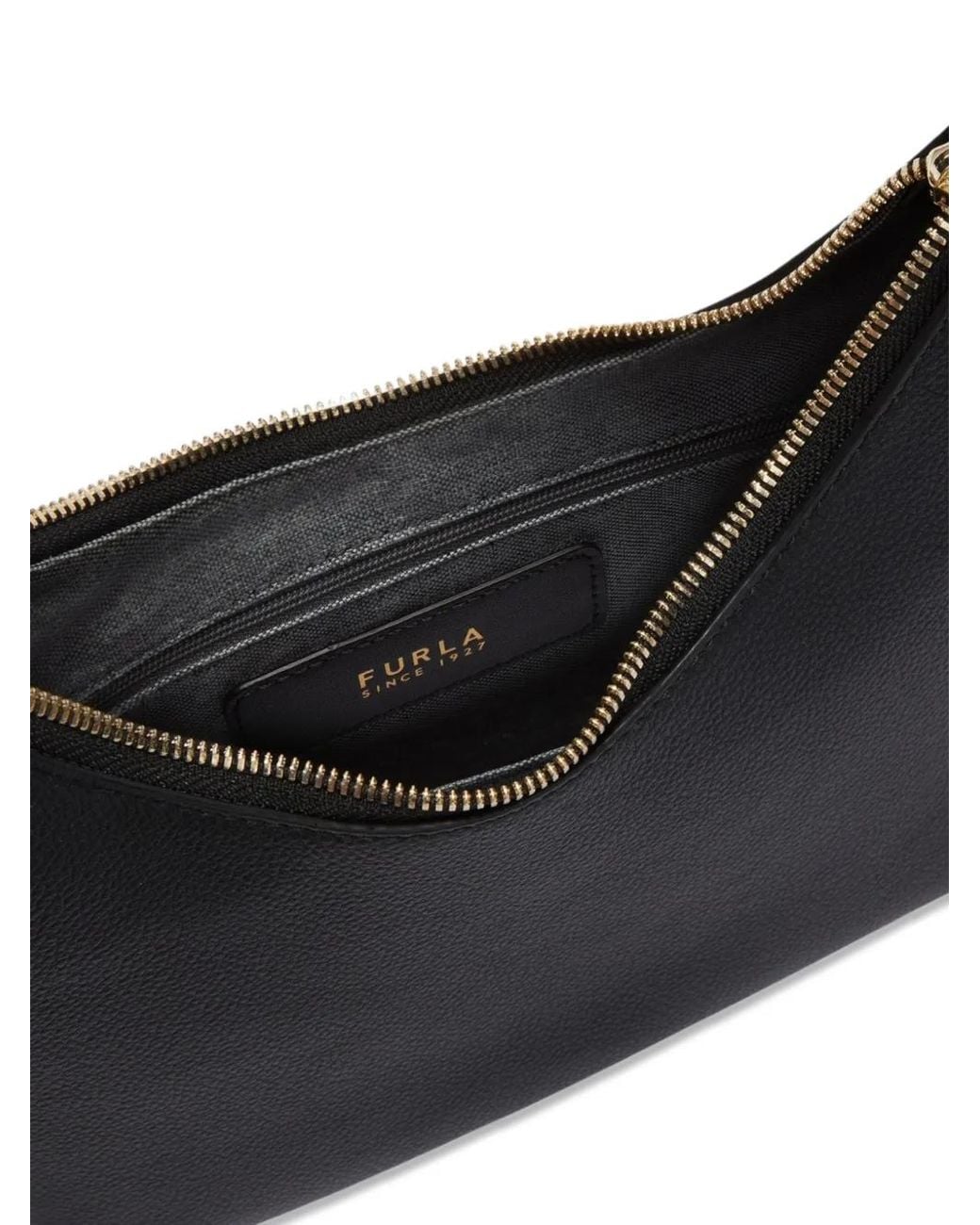 Furla Black Small Goccia Grainy-Leather Shoulder Bag