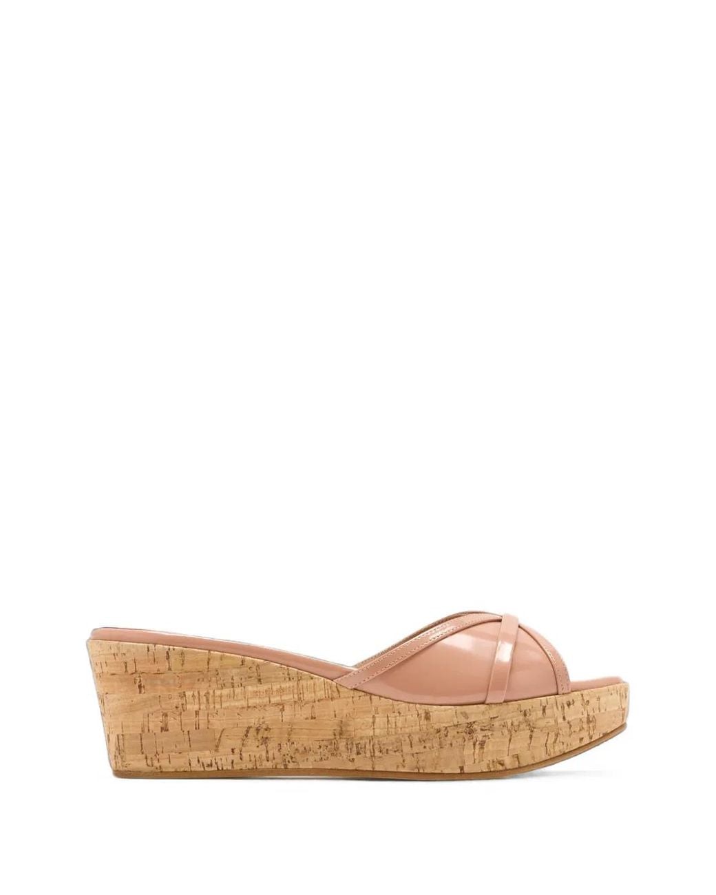 Malone Souliers Pink Perla Patent-Leather Wedge Sandals