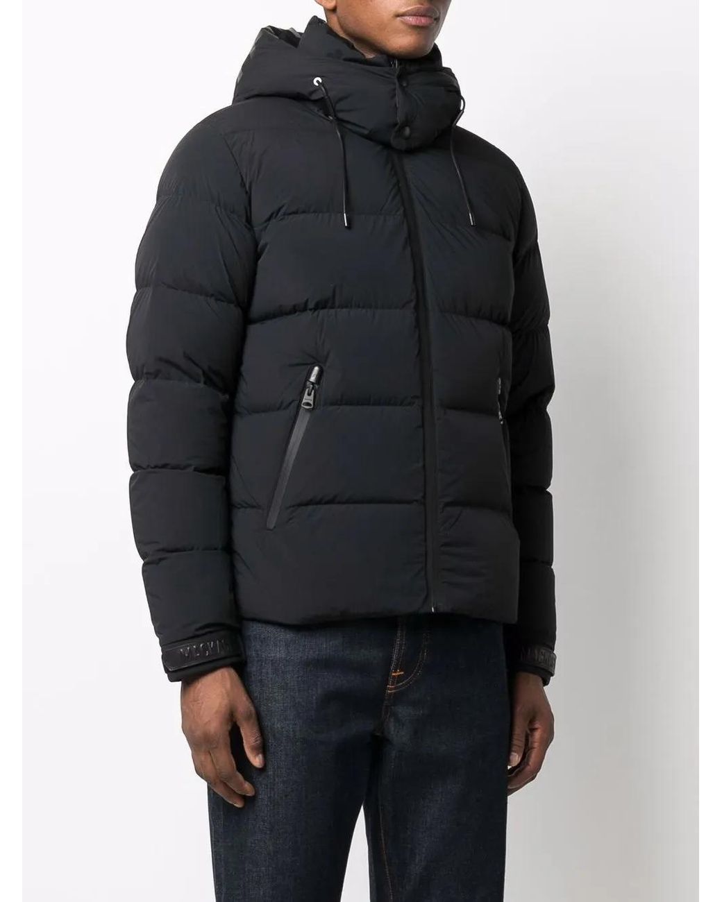 Mackage Black Hooded Feather-Down Padded Jacket for men