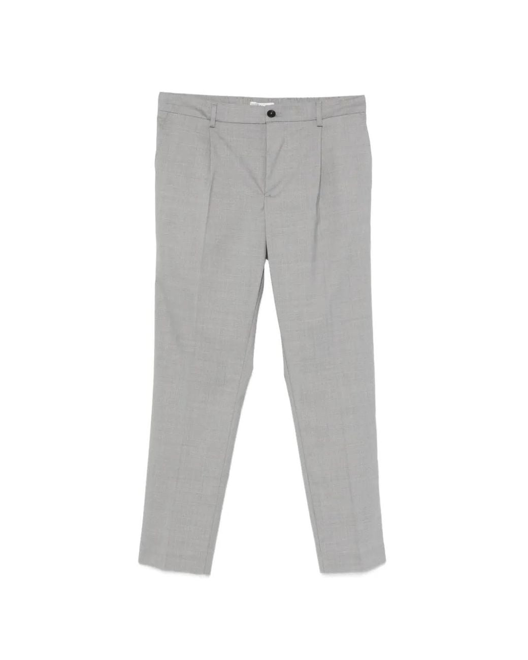 Entre Amis Gray Reno Belt-Loops Trousers for men