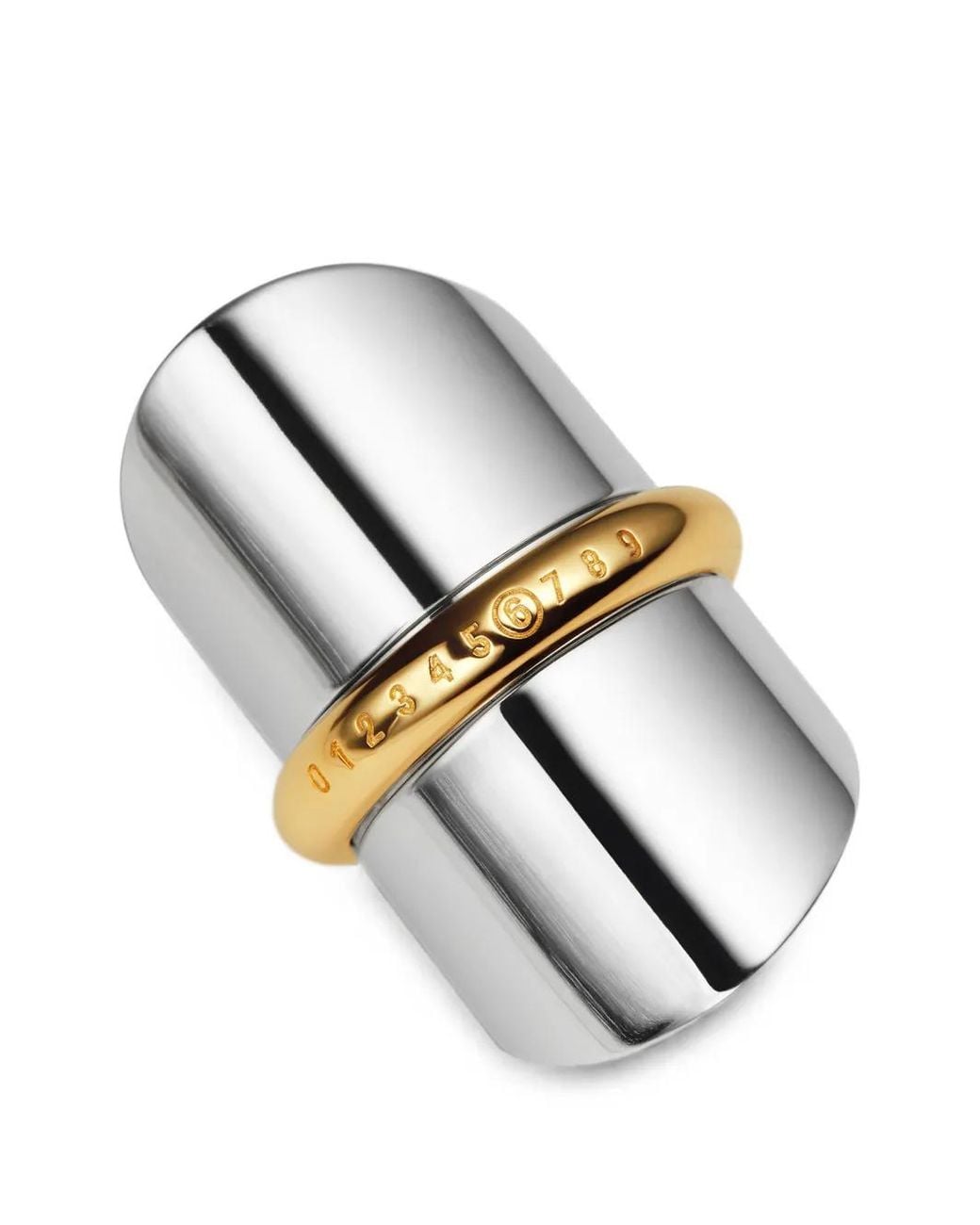 MM6 by Maison Margiela Gray Numeric Two-Tone Ring