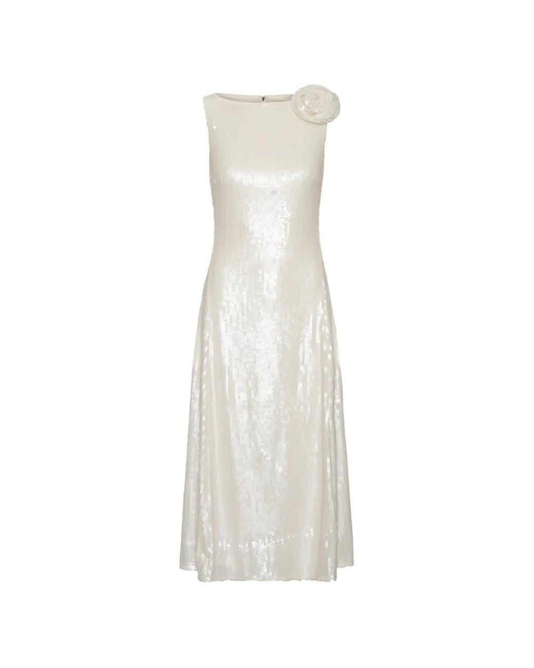 ROTATE BIRGER CHRISTENSEN White Robe Évasée À Sequins