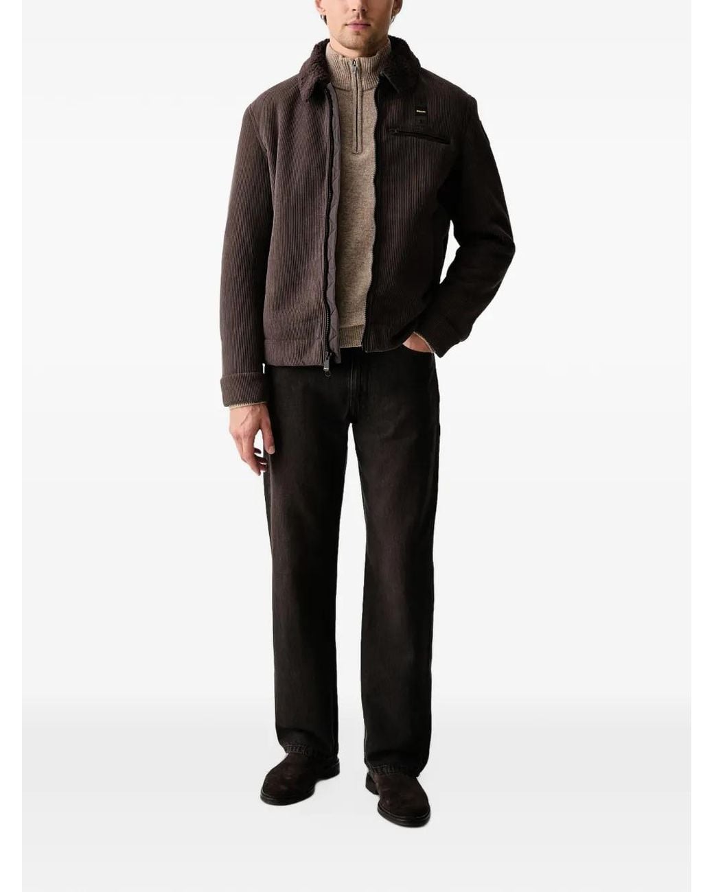 Hackett Natural Quarter-Zip Elbow-Patch Sweater for men