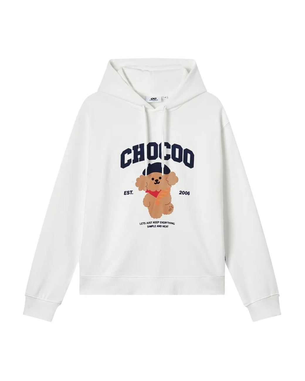 Chocoolate White Bear-Print Hoodie