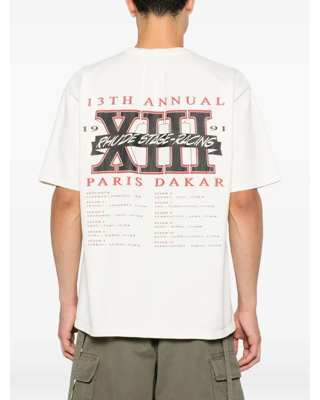 Rhude White Graphic-Print T-Shirt for men