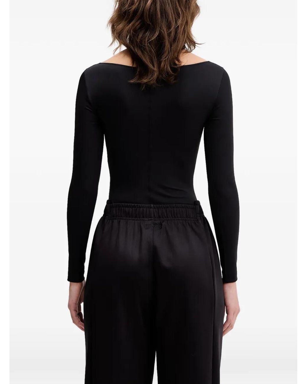 Vetements Black Sweetheart-Neck Bodysuit