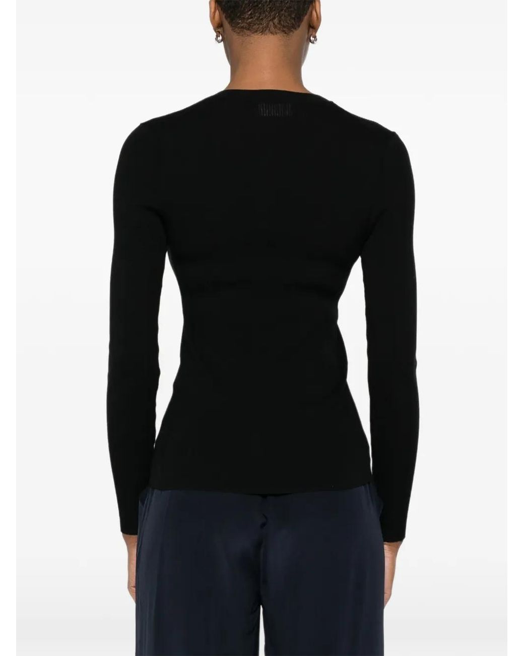 P.A.R.O.S.H. Black Ribbed Cardigan
