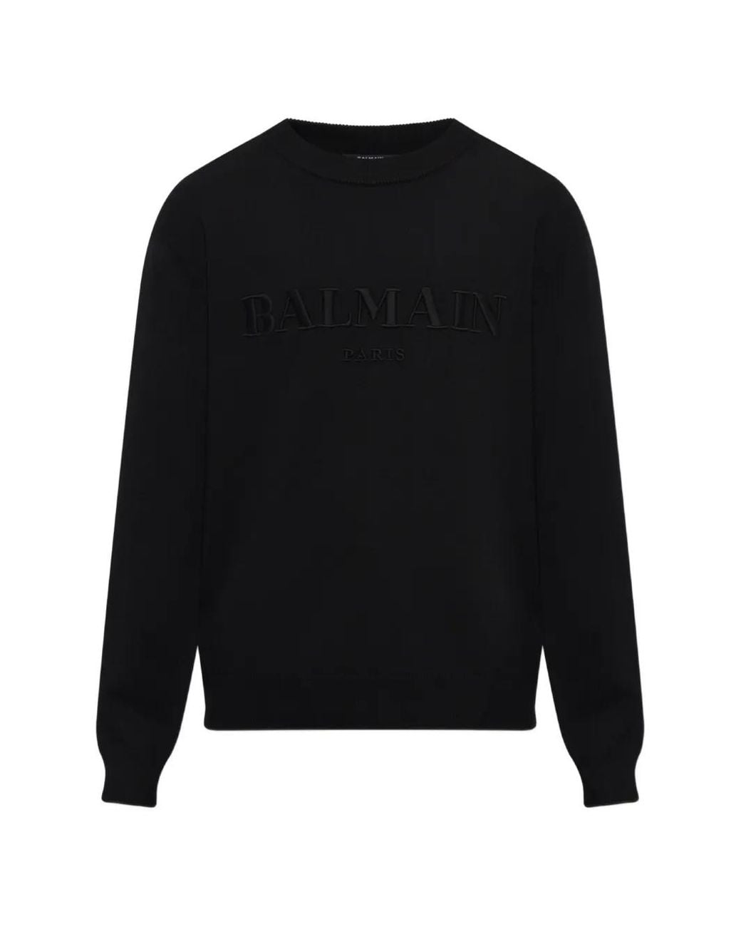 Pull À Logo Brodé Balmain pour homme en coloris Black