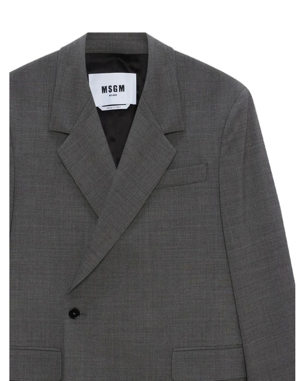 MSGM Black Blazer À Boutonnière Croisée for men