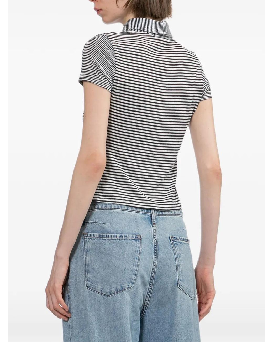 Rag & Bone Gray Polo The Knit À Rayures