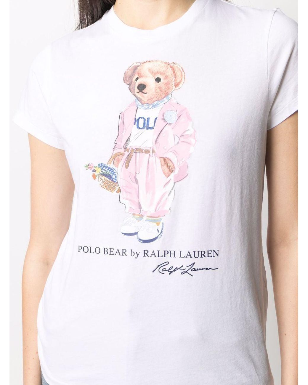 Polo Ralph Lauren Teddy Bear-print T-shirt in White | Lyst