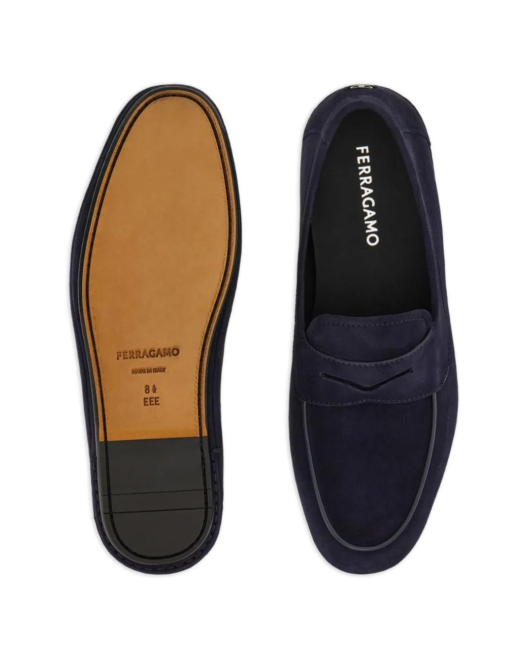 Ferragamo Blue Suede Loafers for men