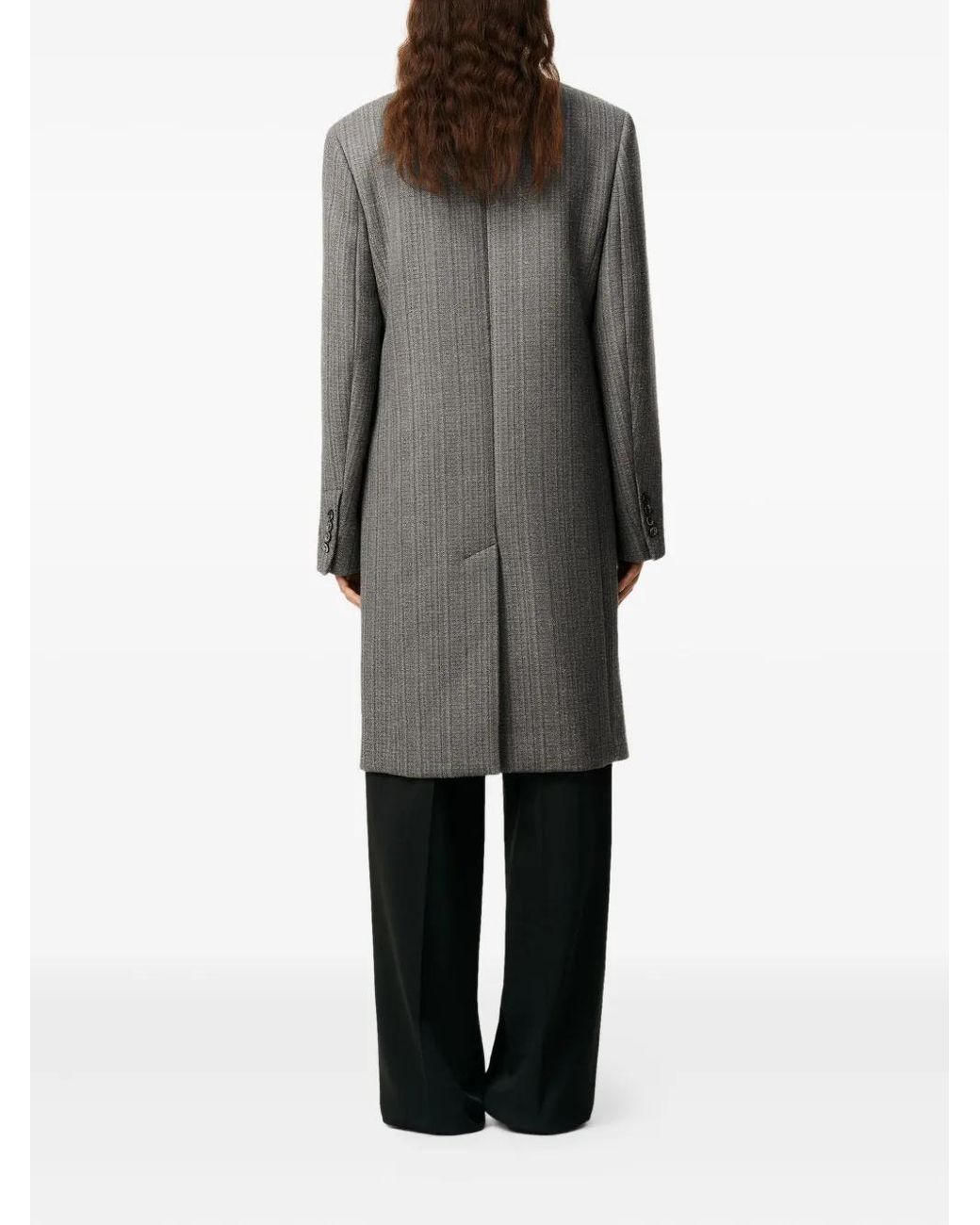 AMI Gray Wool Coat for men
