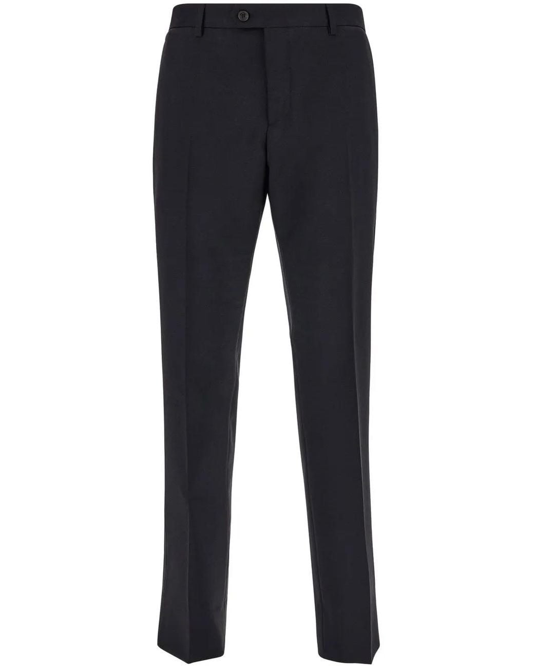 Ferragamo Blue Mid-Rise Straight-Leg Trousers for men