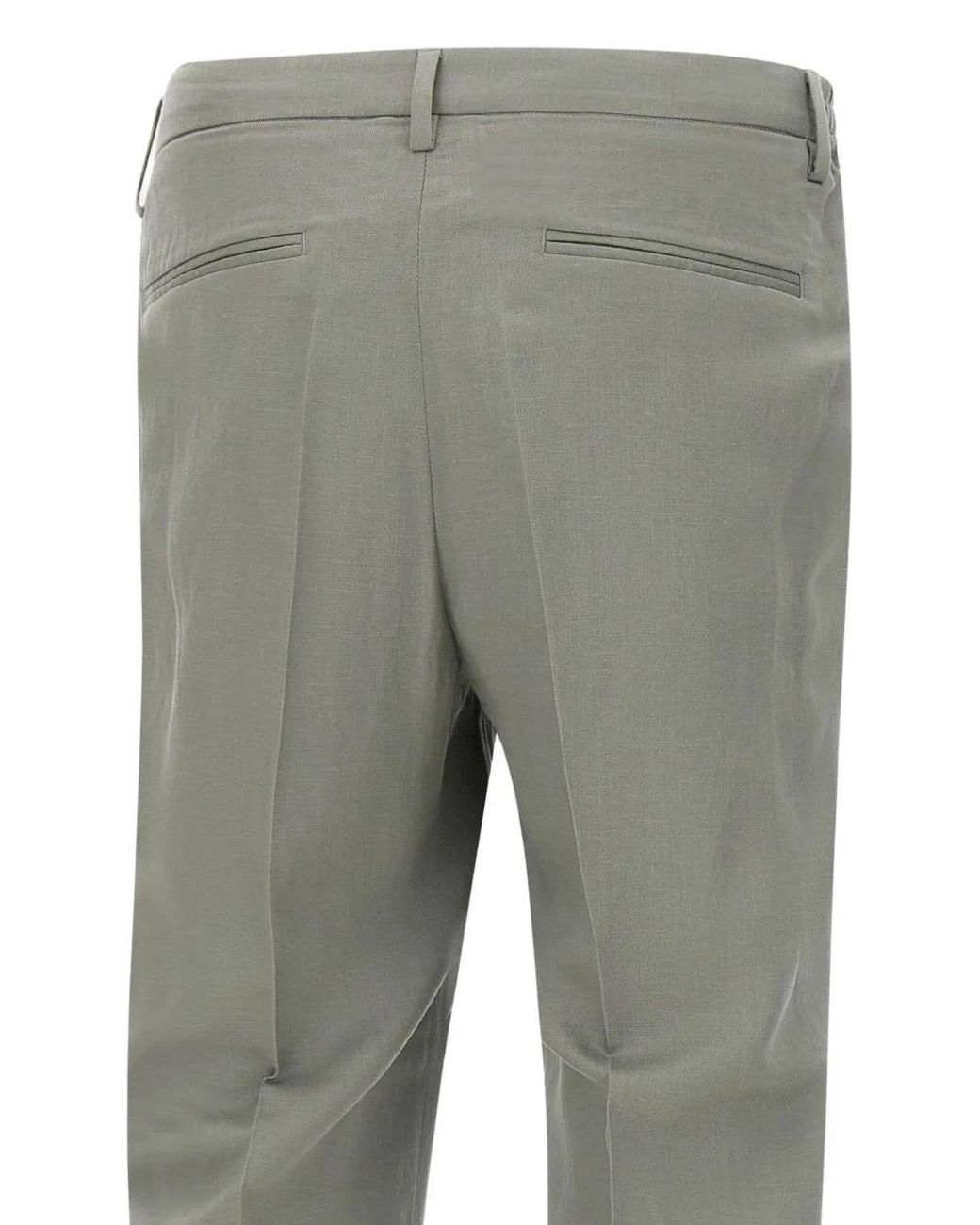 Devore Gray Tailored Pleat-Front Trousers for men