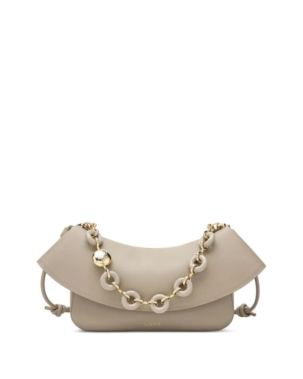 Loewe White Ola Medium Leather Shoulder Bag