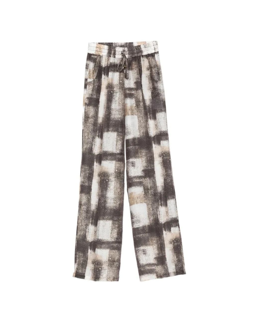 Kiton White Abstract-Print Trousers
