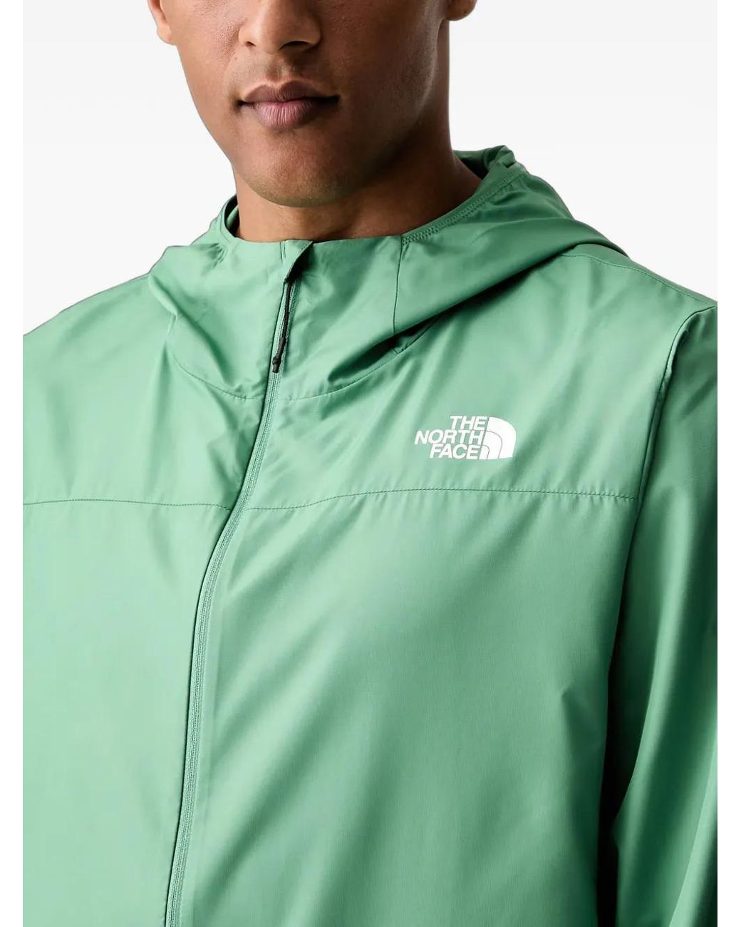 The North Face Green Fontanales Logo-Print Windbreaker Jacket for men