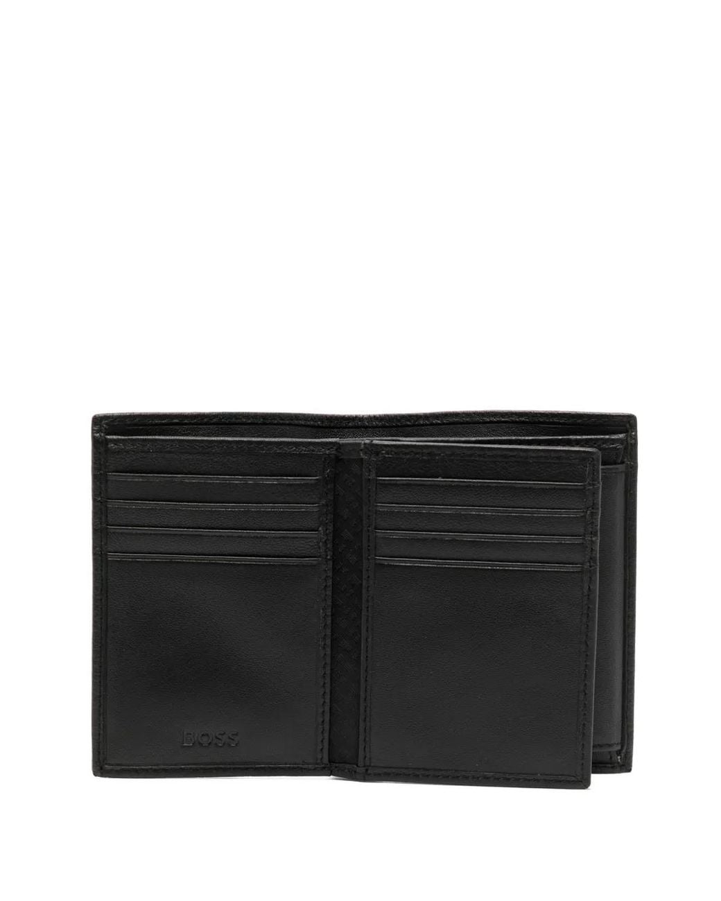Boss Black Logo-Plaque Leather Wallet for men
