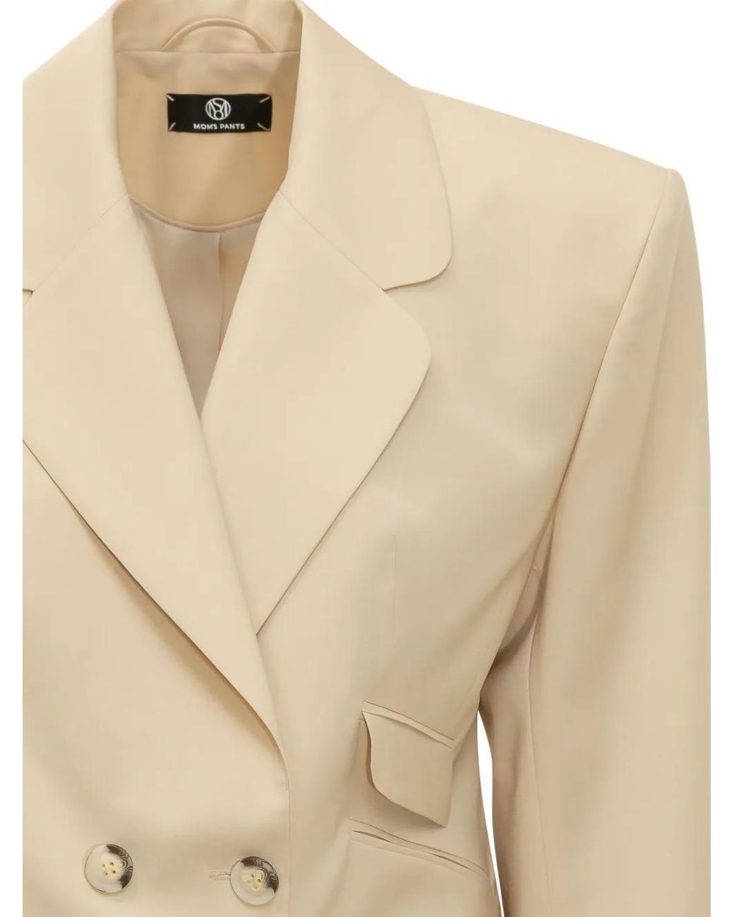 Chaqueta De Lana Con Doble Botonadura Mom's Pants de color Natural