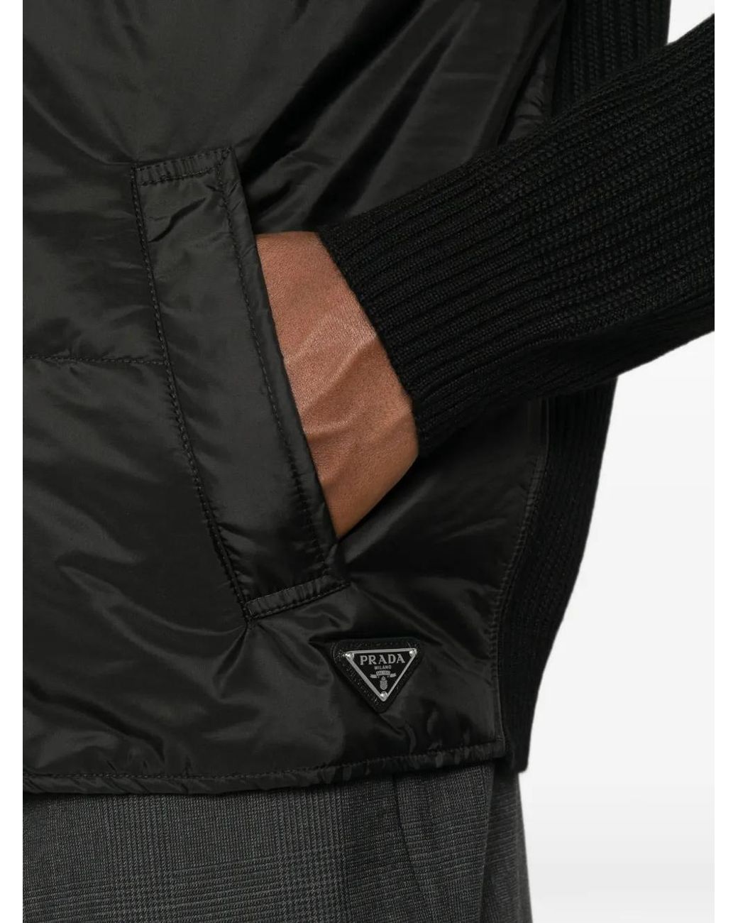 Prada Black Quilted Bomber Jacket for men