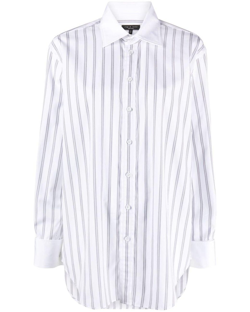 Rag & Bone Diana Striped Cotton Shirt in White