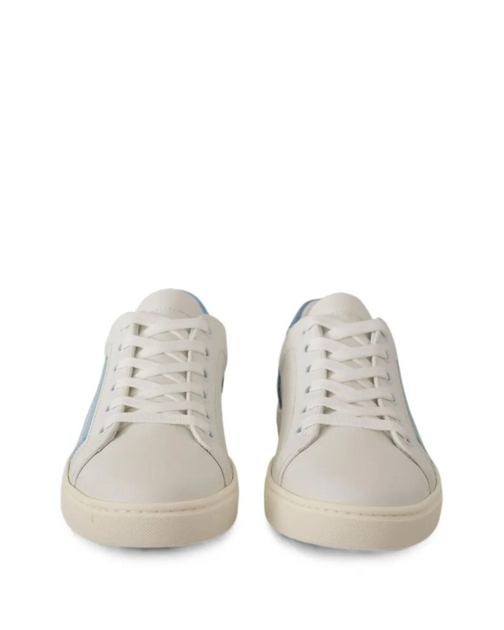 Dolce & Gabbana White Logo-Patch Leather Sneakers