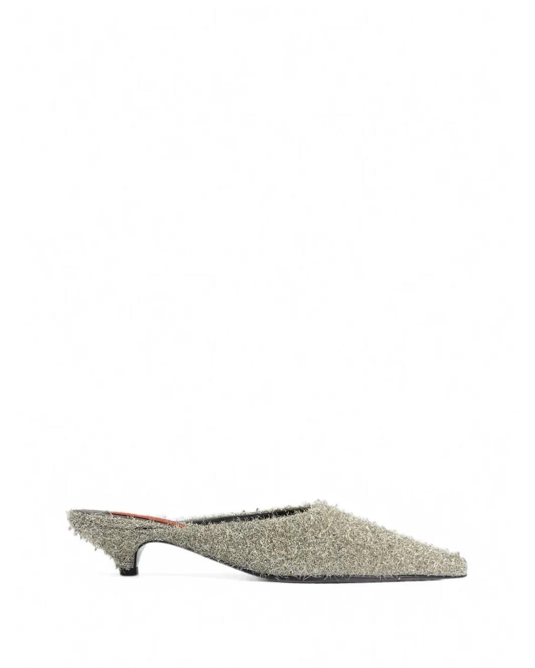 Simon Miller White Tinsel Arrow Mules