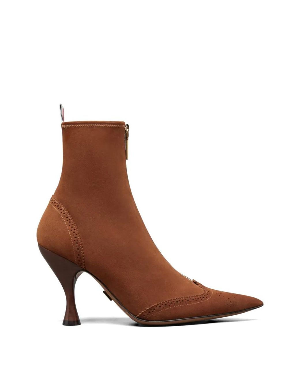 Thom Browne Brown 90Mm Wingtip Suede Ankle Boots