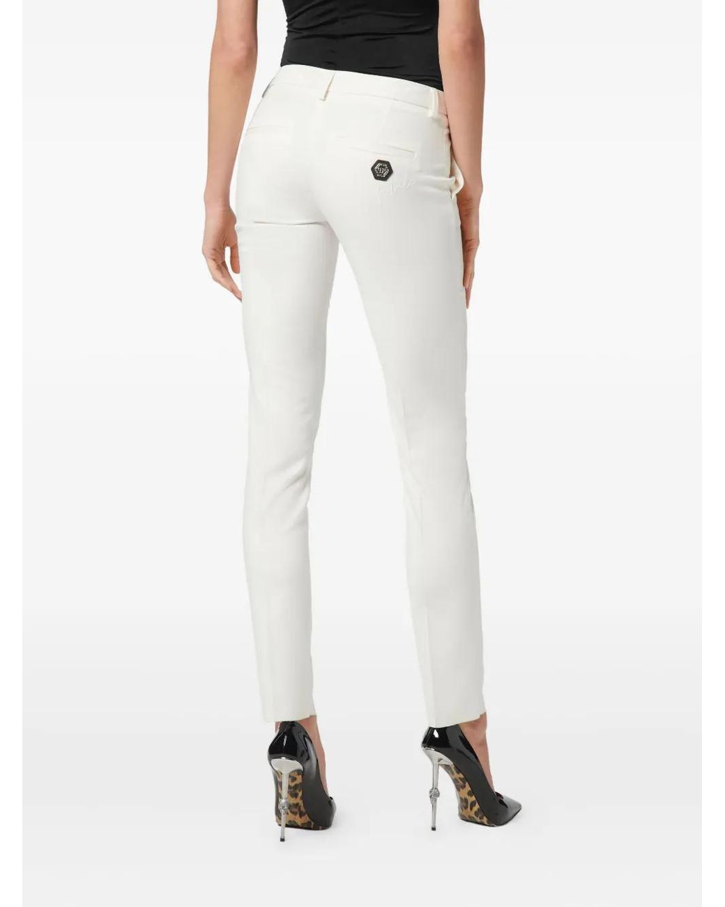 Philipp Plein White Cady Office Trousers Fatale