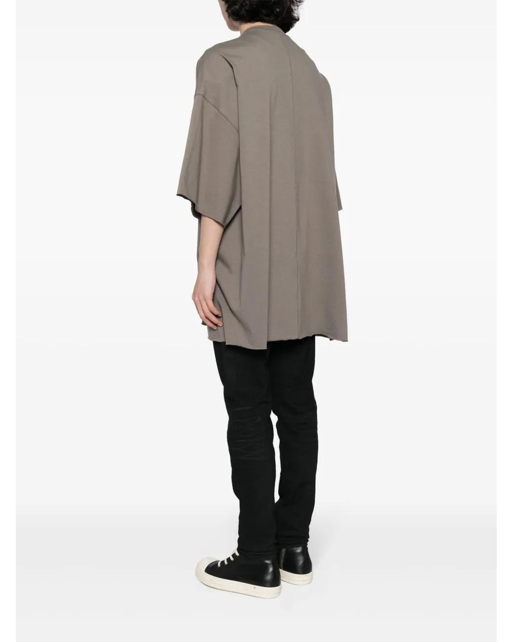 Rick Owens Gray Grey Tommy Organic Cotton T-shirt for men