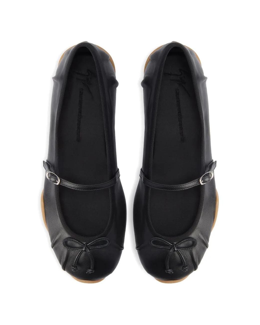 Giuseppe Zanotti White Gz Top Ballet Buckle Flats